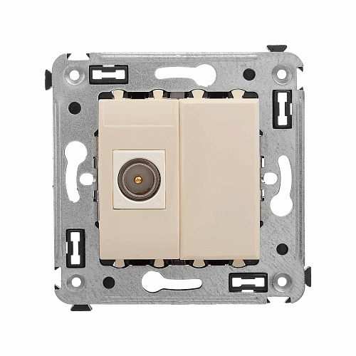 Розетка TV одиночная в стену, Avanti, ванильная дымка