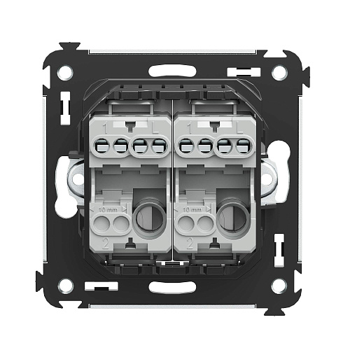Выключатель двухклавишный в стену, Avanti, белое облако