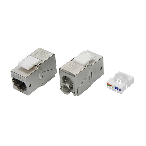 Модуль  Keystone RJ45 CAT 6A экранированный (STP), 180 градусов, серебристый