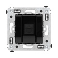 Компьютерная розетка RJ-45 без шторки в стену, кат.5е одинарная, Avanti, черный квадрат