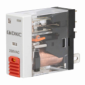 Реле миниатюрное промышленное, 1CO, ком. ток 12А, AgSnO2, напряжение 12V AC, опция: тест-кнопка+светодиод