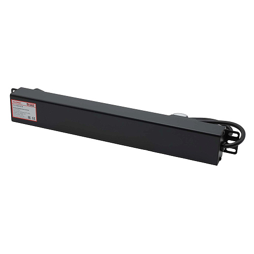 Блок распределения питания (PDU) 19" 16A с автоматом 2P, Вых:6 Schuko, Вх:Schuko