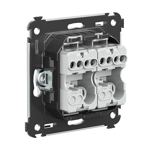 Выключатель двухклавишный в стену, Avanti, белое облако