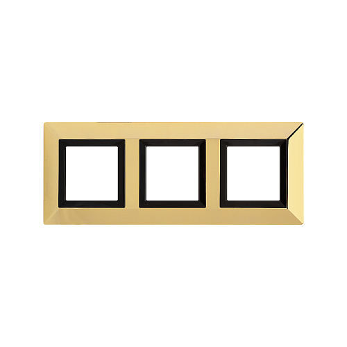 Рамка из металла 3 поста (6 мод.), Avanti, золотая
