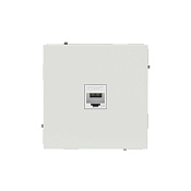 Компьютерная розетка RJ-45 без шторки, кат.6А одинарная,KANT, белый песок