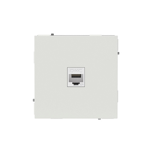Компьютерная розетка RJ-45 без шторки, кат.6А одинарная,KANT, белый песок
