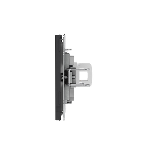 Компьютерная розетка RJ-45 без шторки, кат.5е одинарная, KANT, черный уголь