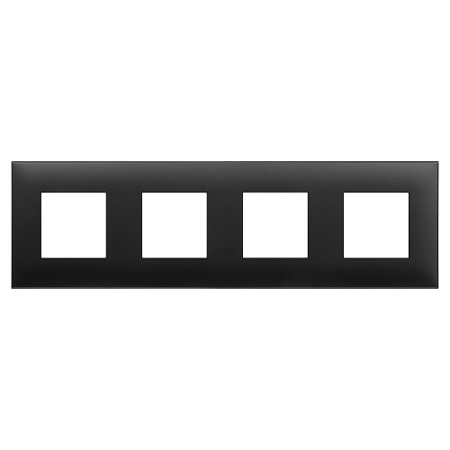Рамка 4 поста (8 мод.), Avanti, черный матовый