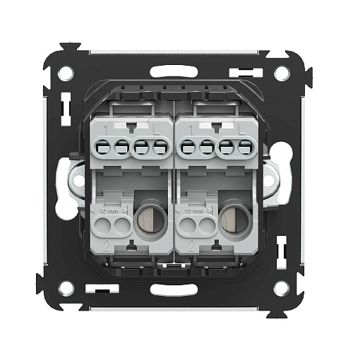 Выключатель двухклавишный в стену, Avanti, ванильная дымка