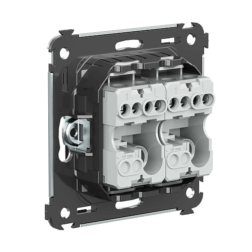 Кнопка двухклавишная в стену, Avanti, черный матовый