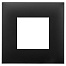 Рамка 1 пост (2 мод.), Avanti, черный матовый