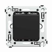 Инвертор одноклавишный в стену, Avanti, черный матовый