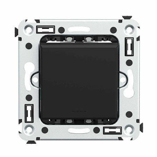 Инвертор одноклавишный в стену, Avanti, черный матовый