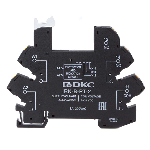 Колодка ультратонкая для реле серии RIS, вх. напр. 48V AC/DC, push-in клеммы