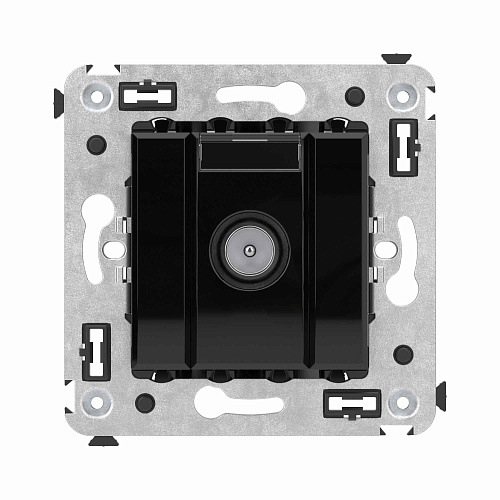 Розетка TV оконечная в стену, Avanti, черный квадрат