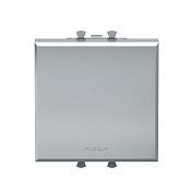 Выключатель одноклавишный модульный, Avanti, закаленная сталь, 2 модуля