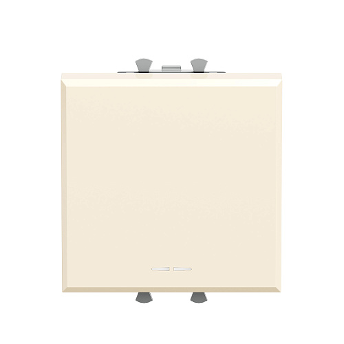 Выключатель одноклавишный модульный, Avanti, ванильная дымка, 2 модуля