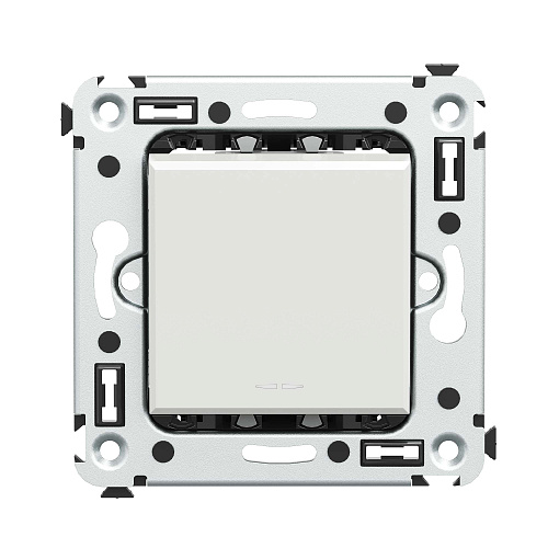 Выключатель одноклавишный в стену, Avanti, белое облако