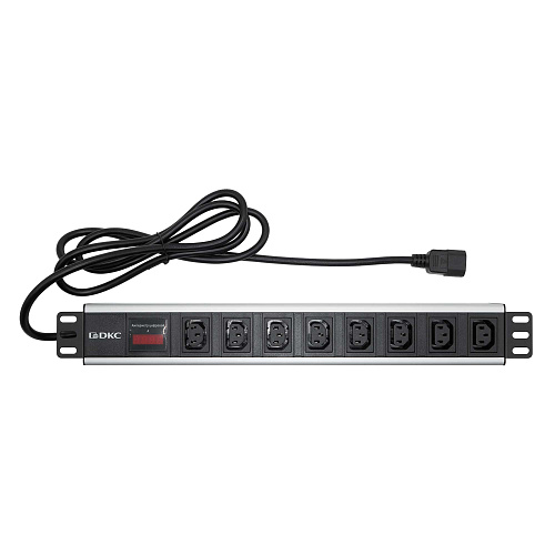 Блок распределения питания (PDU) 19" 10A с индикацией, Вых:8 C13,Вх: C14