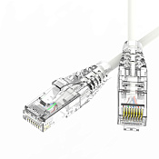 Патч-корд неэкранированный SLIM CAT6 U/UTP 4х2, 28 AWG, LSZH, белый, 3м