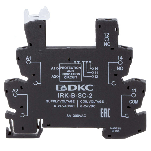 Колодка ультратонкая для реле серии RIS, вх. напр. 48V AC/DC, винт. клеммы