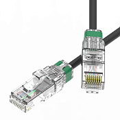 Патч-корд неэкранированный SLIM CAT6A U/UTP 4х2, 28 AWG, LSZH, чёрный, 0,5м