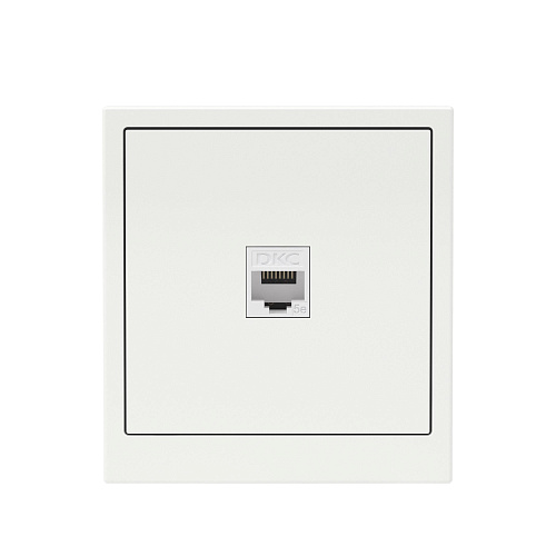 Компьютерная розетка RJ-45 без шторки, кат.5е одинарная, KANT, белая магнолия