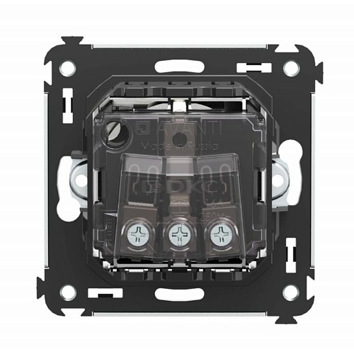 Розетка в стену, 2P+E, с з/ш, Avanti, закаленная сталь