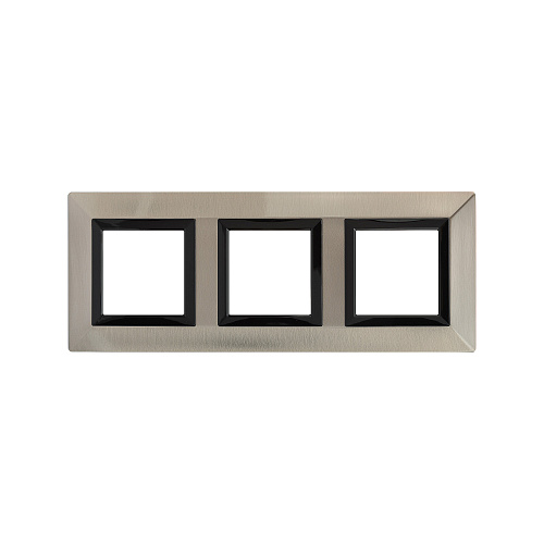 Рамка из металла 3 поста (6 мод.), Avanti, никелированная
