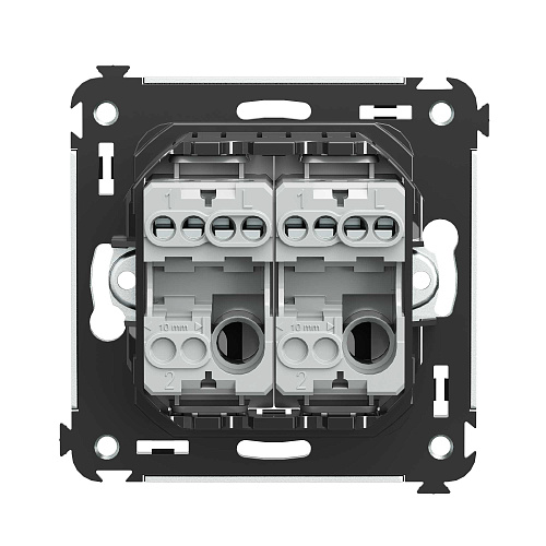 Выключатель двухклавишный в стену, Avanti, черный матовый