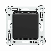 Выключатель одноклавишный в стену, Avanti, черный матовый