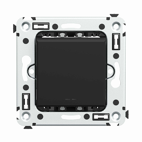 Выключатель одноклавишный в стену, Avanti, черный матовый