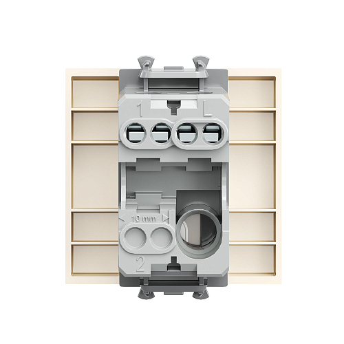Выключатель одноклавишный модульный, Avanti, ванильная дымка, 2 модуля