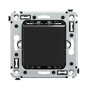 Переключатель одноклавишный в стену, Avanti, черный квадрат