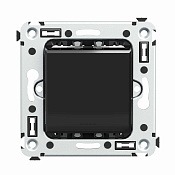 Инвертор одноклавишный в стену, Avanti, черный квадрат