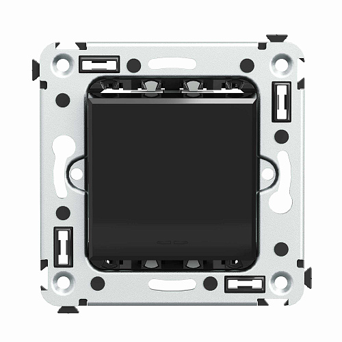 Инвертор одноклавишный в стену, Avanti, черный квадрат