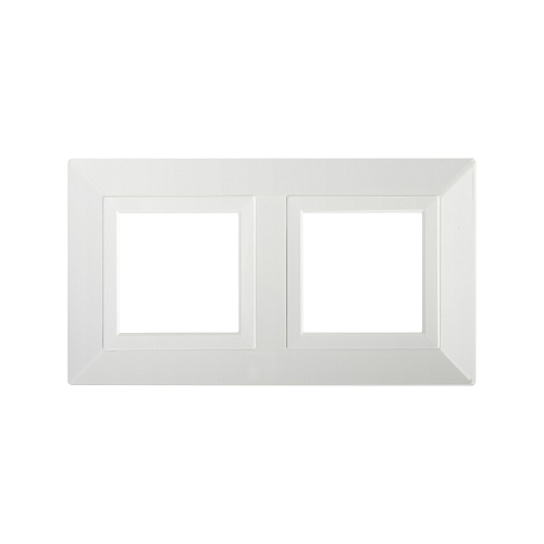 Рамка из металла 2 поста (4 мод.), Avanti, белая