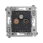 Розетка TV-FM-SAT в стену, Avanti, черный матовый