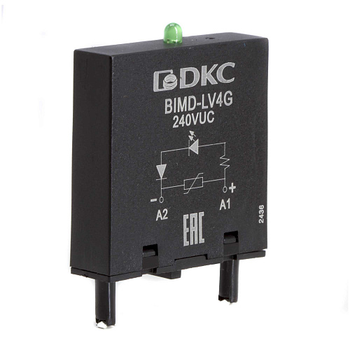 Модуль индикации и защиты, LED зелёный+Варистор (A1+), 240V AC/DC