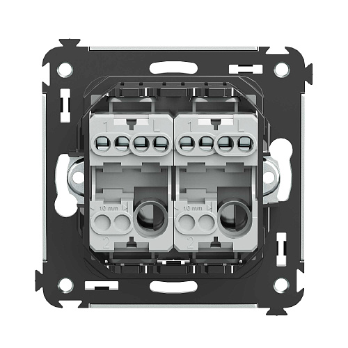 Кнопка двухклавишная в стену, Avanti, закаленная сталь