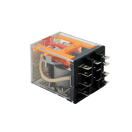 Реле миниатюрное силовое, 3CO, ком. ток 16А, AgSnO2, напряжение 24V AC, опция: тест-кнопка+светодиод