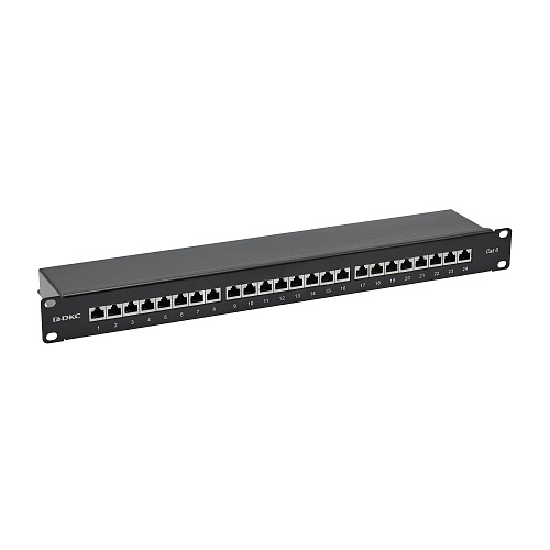 Патч-панель 19",1U, CAT6, 24 порта RJ45, экранированная