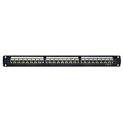 Патч-панель модульная 19", 1U, CAT6, 24 порта RJ45 Кейстоун (Keystone), экранированная