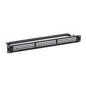Патч-панель модульная 19", 1U, CAT6, 24 модуля RJ45 Кейстоун (Keystone), неэкранированная