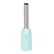 Наконечник-гильза с изолированным фланцем для жилы сечением 0,34кв.мм, длина контактной части  8мм, бирюзовый (НШВИ 0.34-08)