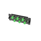 Адаптерная планка с установленными 6 x FC APC адаптерами (угловаяполировка, цвет колпачка - зеленый), 1U