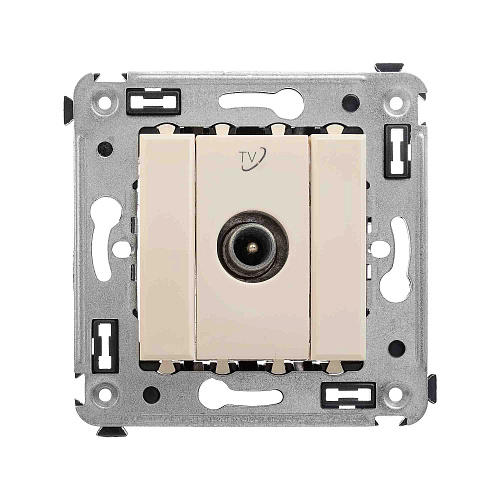 Розетка TV проходная в стену, Avanti, ванильная дымка