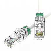 Патч-корд неэкранированный SLIM CAT6A U/UTP 4х2, 28 AWG, LSZH, белый, 1м