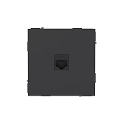 Компьютерная розетка RJ-45 без шторки, кат.6А одинарная,KANT, черный уголь