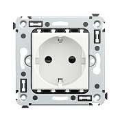 Розетка в стену, 2P+E, с з/ш, Avanti, белое облако